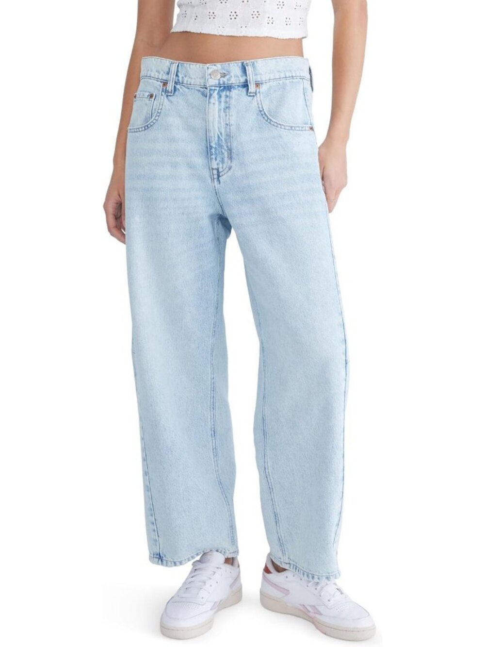 Mid-Rise Barrel Leg Jeans for Women | Stylish Casual Denim | Trendy Fit